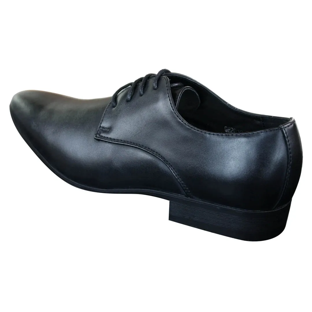Zapatos de cuero puntiagudos con cordones ideal para boda,baile oficina estilo clásico para hombre