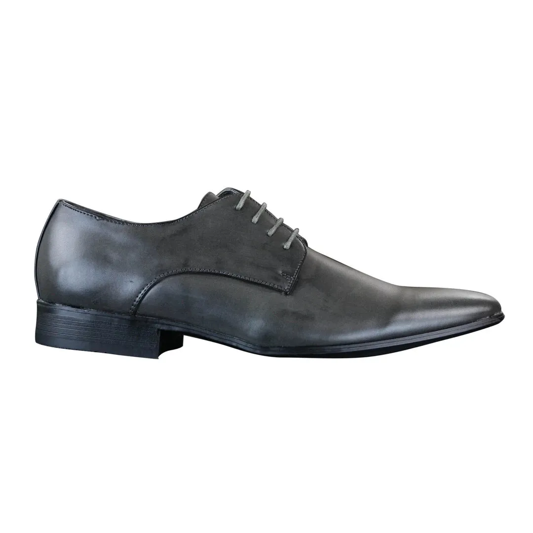 Zapatos de cuero puntiagudos con cordones ideal para boda,baile oficina estilo clásico para hombre