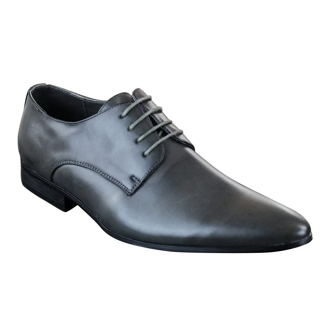 Zapatos de cuero puntiagudos con cordones ideal para boda,baile oficina estilo clásico para hombre