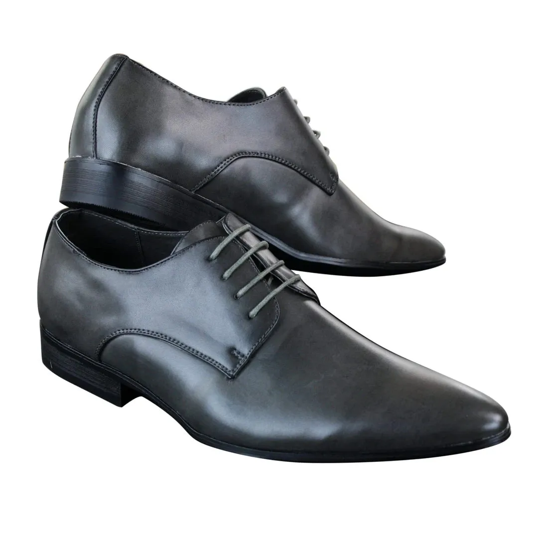 Zapatos de cuero puntiagudos con cordones ideal para boda,baile oficina estilo clásico para hombre