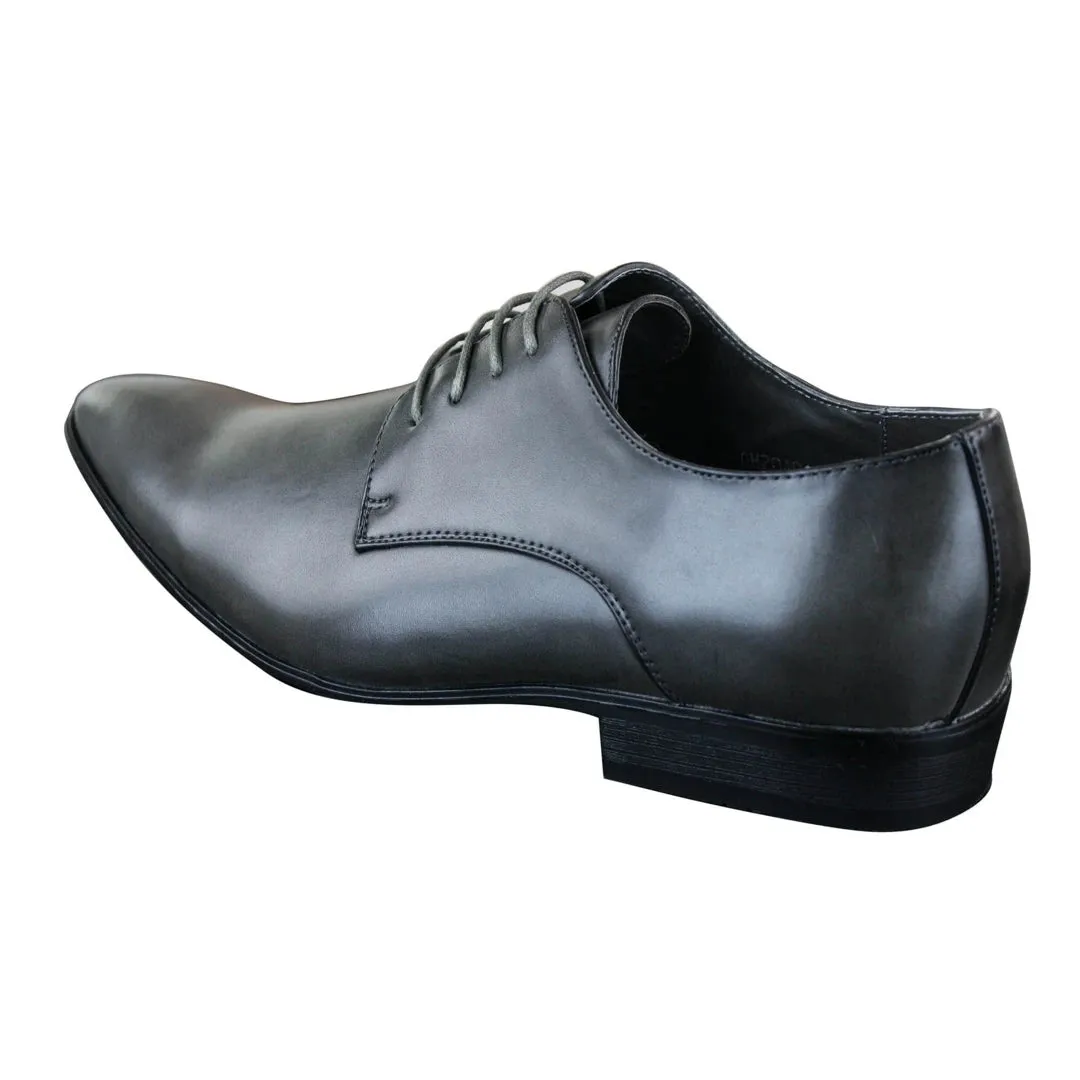 Zapatos de cuero puntiagudos con cordones ideal para boda,baile oficina estilo clásico para hombre