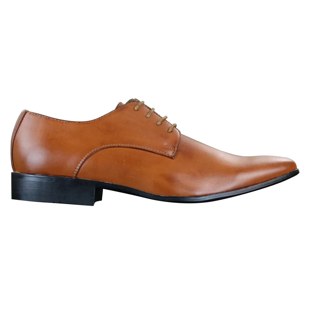 Zapatos de cuero puntiagudos con cordones ideal para boda,baile oficina estilo clásico para hombre