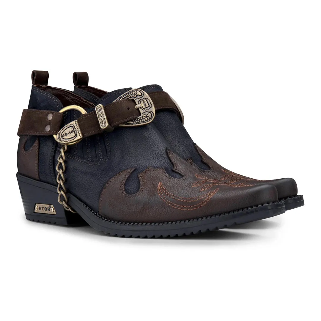 Zapatos de cuero y gamuza de dos tonos para hombres