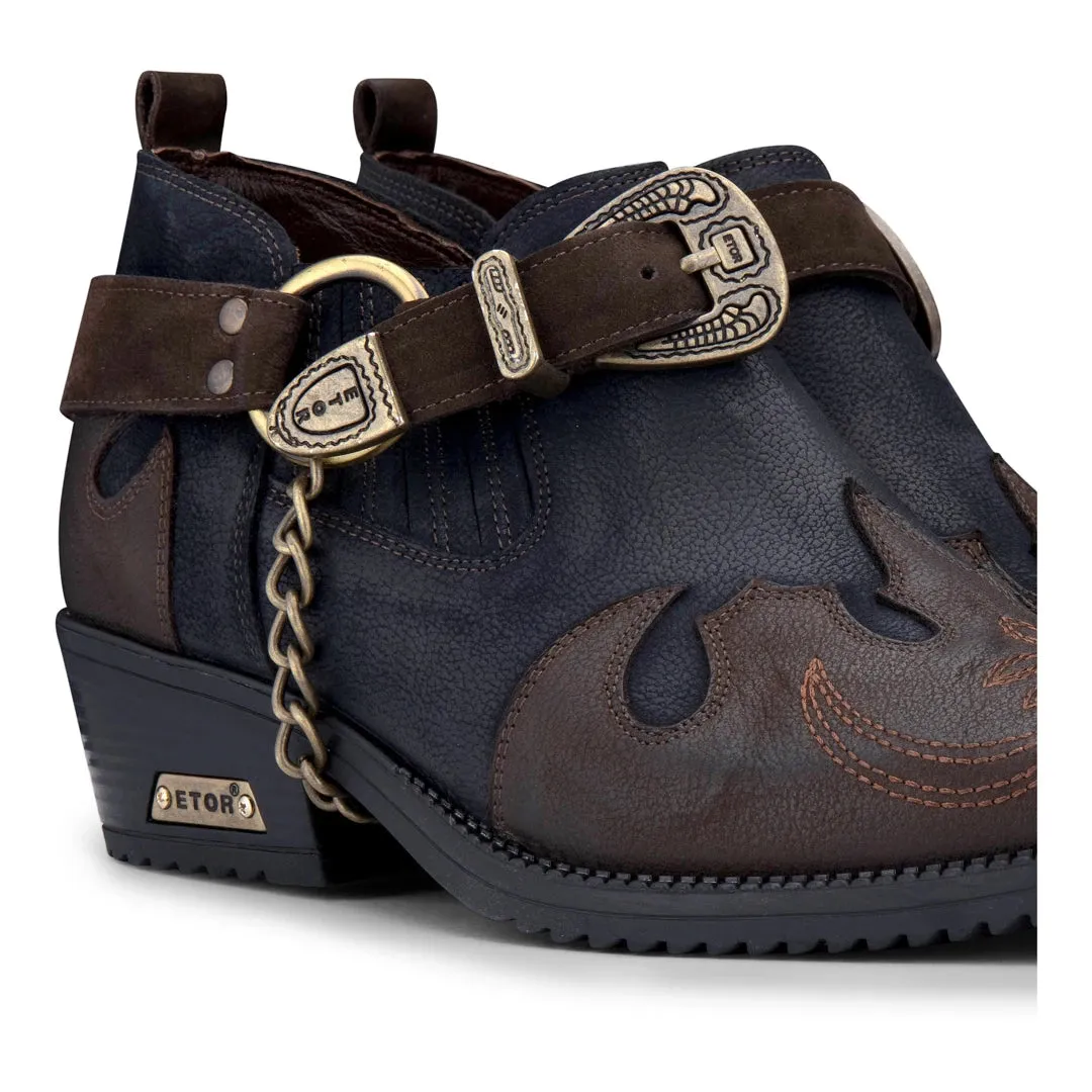 Zapatos de cuero y gamuza de dos tonos para hombres