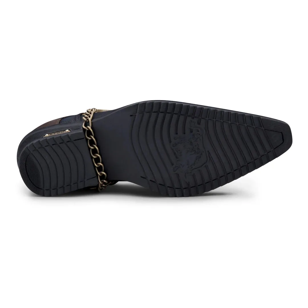Zapatos de cuero y gamuza de dos tonos para hombres
