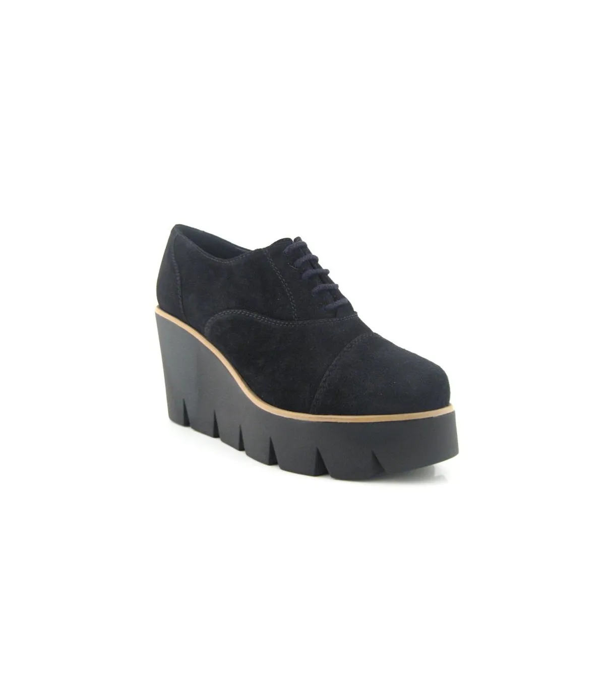 Zapatos de cuña alta con cordones