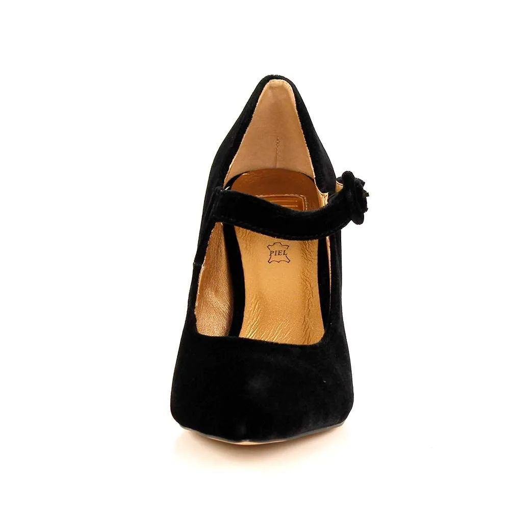 ZAPATOS DE FIESTA DE TEXTIL EFERRI MORILES TACóN 5 CM TALLA 39  NEGRO