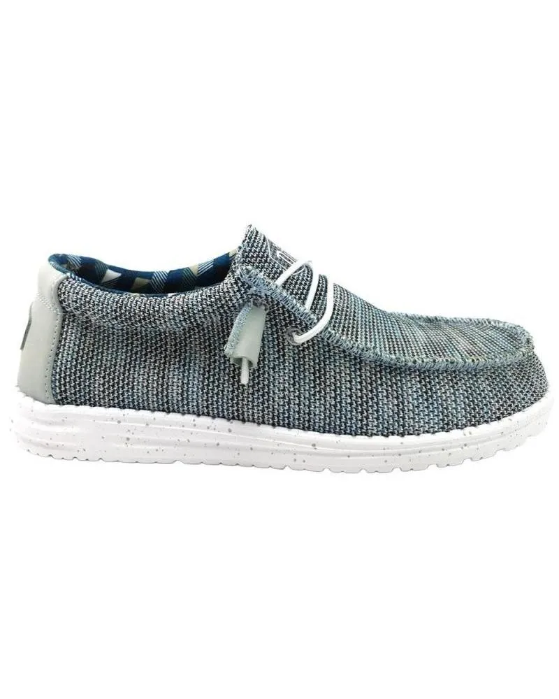 Zapatos de Hombre HEY DUDE WALLY LINEN NATURAL AZUL GRIS