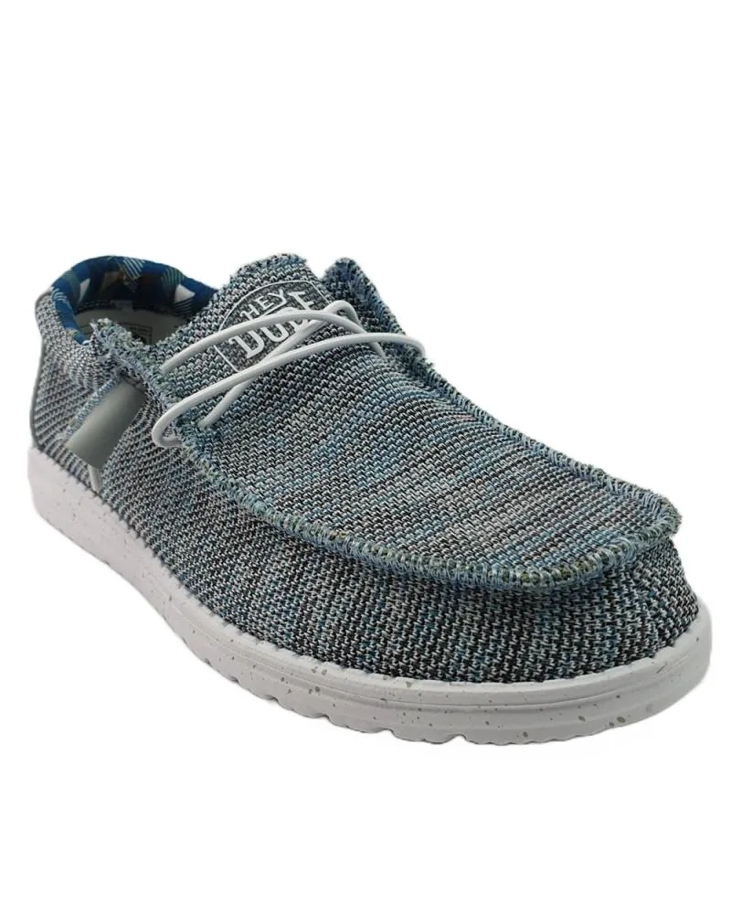 Zapatos de Hombre HEY DUDE WALLY LINEN NATURAL AZUL GRIS