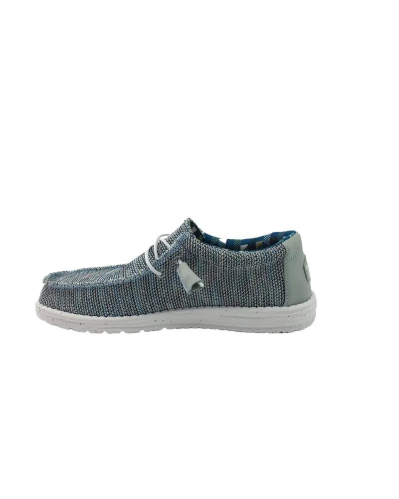Zapatos de Hombre HEY DUDE WALLY LINEN NATURAL AZUL GRIS