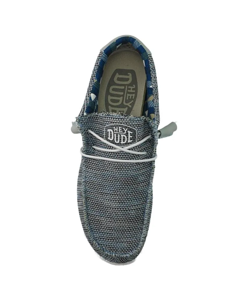 Zapatos de Hombre HEY DUDE WALLY LINEN NATURAL AZUL GRIS