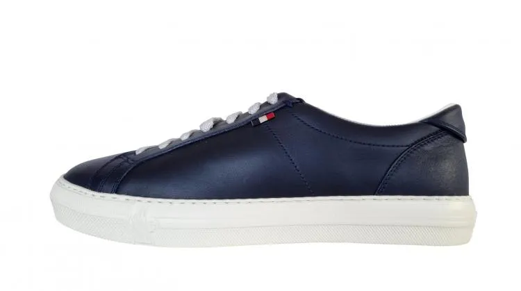 ZAPATOS DE HOMBRE MONCLER EN PIEL Y TEJIDO NEW MONACO 019 MT AZULBLANCO