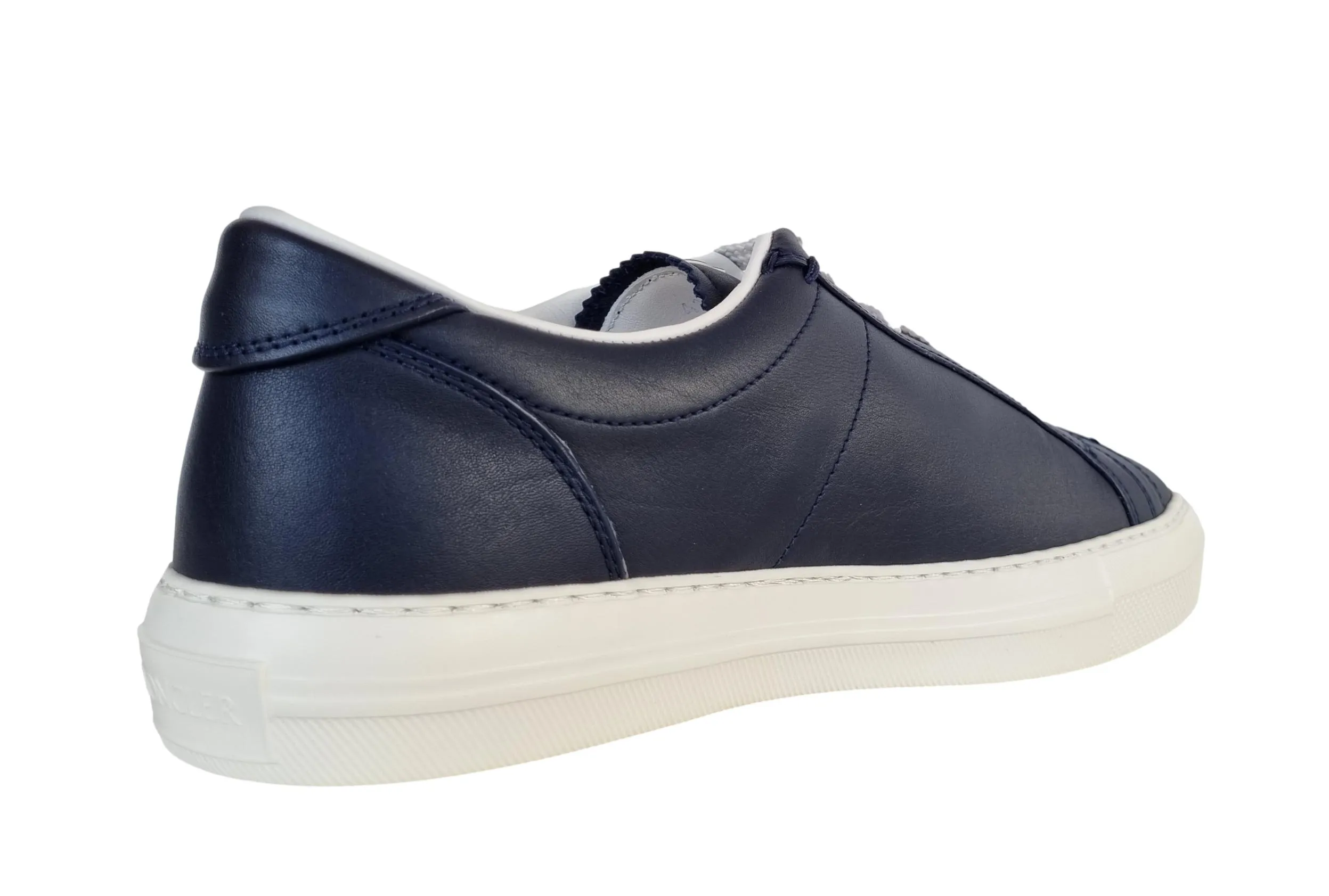 ZAPATOS DE HOMBRE MONCLER EN PIEL Y TEJIDO NEW MONACO 019 MT AZULBLANCO