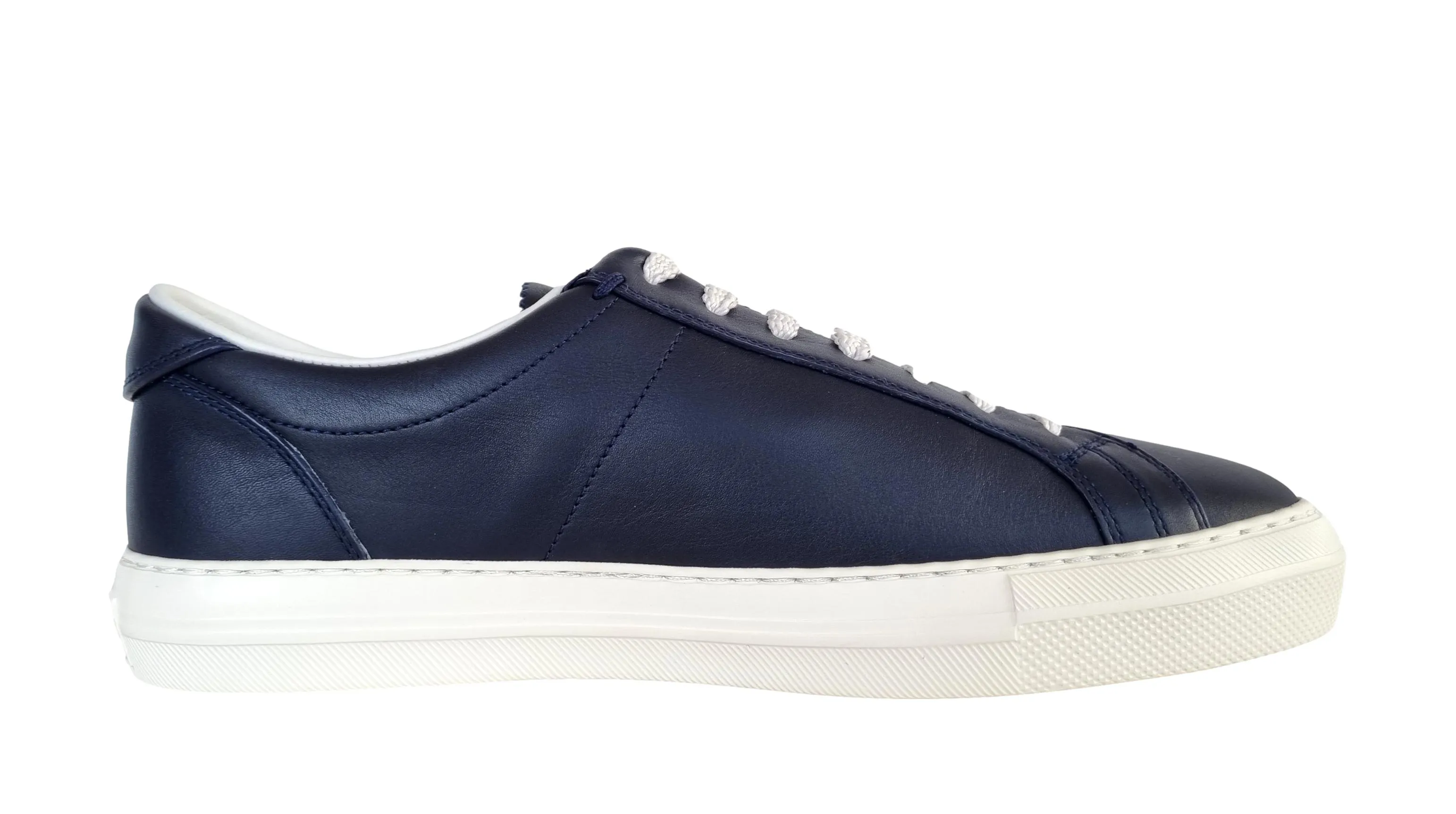ZAPATOS DE HOMBRE MONCLER EN PIEL Y TEJIDO NEW MONACO 019 MT AZULBLANCO
