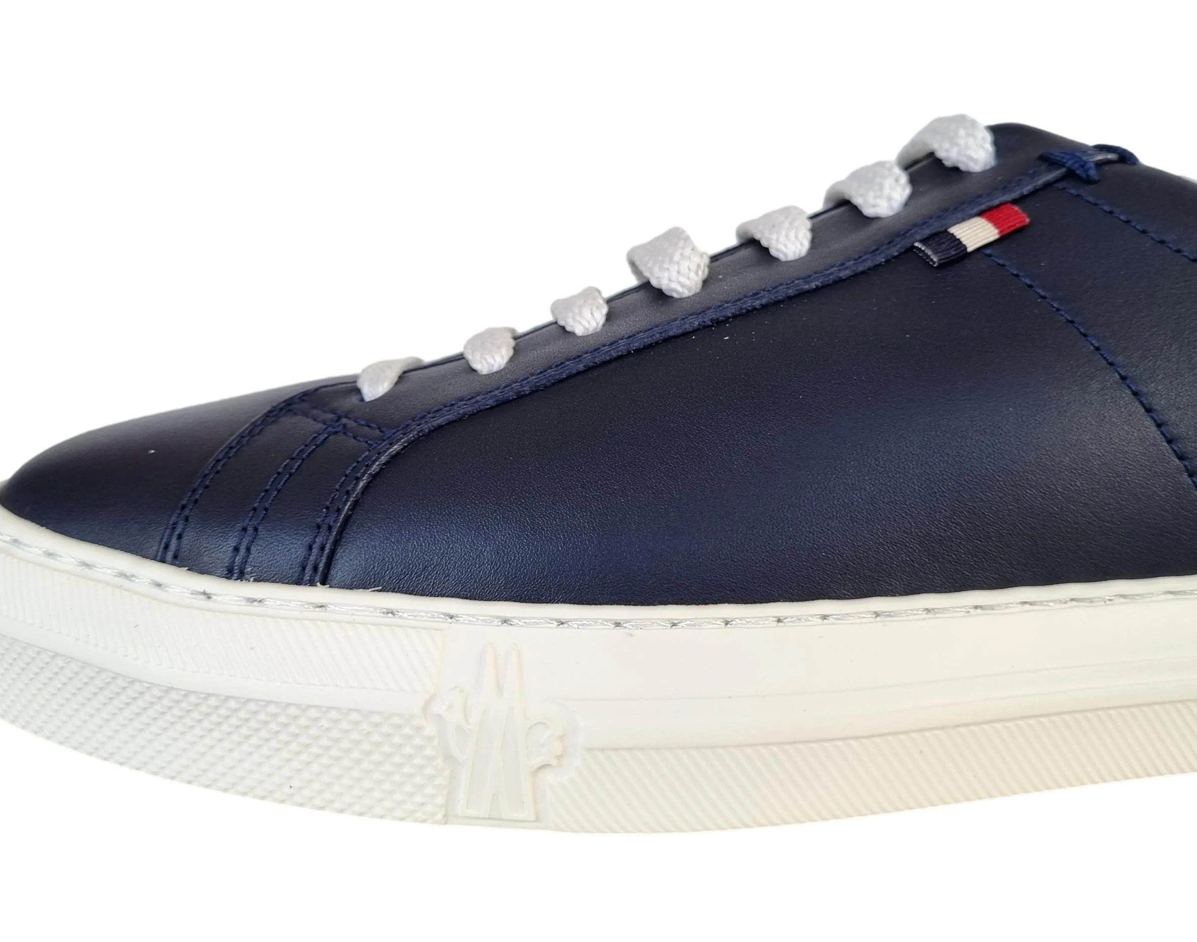 ZAPATOS DE HOMBRE MONCLER EN PIEL Y TEJIDO NEW MONACO 019 MT AZULBLANCO
