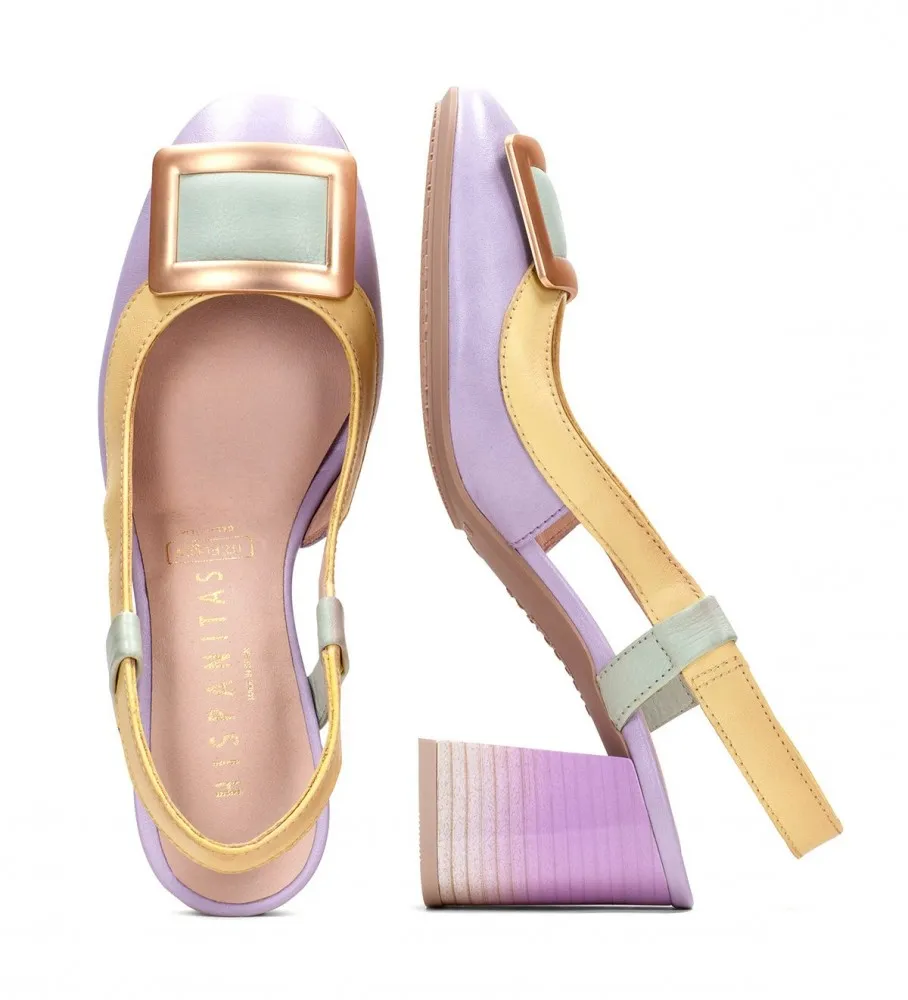 ZAPATOS DE PIEL AUSTRALIA LILA ALTURA TACóN 6,5CM