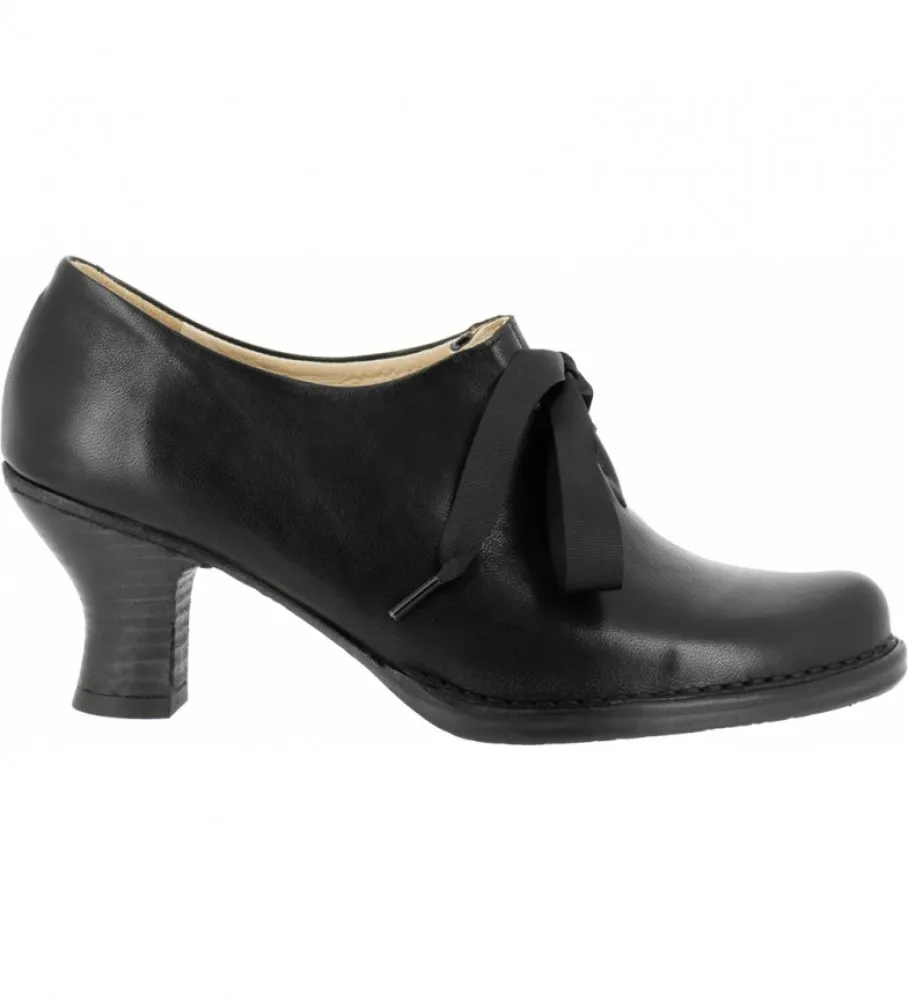 ZAPATOS DE PIEL ROCOCO S678 NEGRO ALTURA TACóN: 6,5 CM