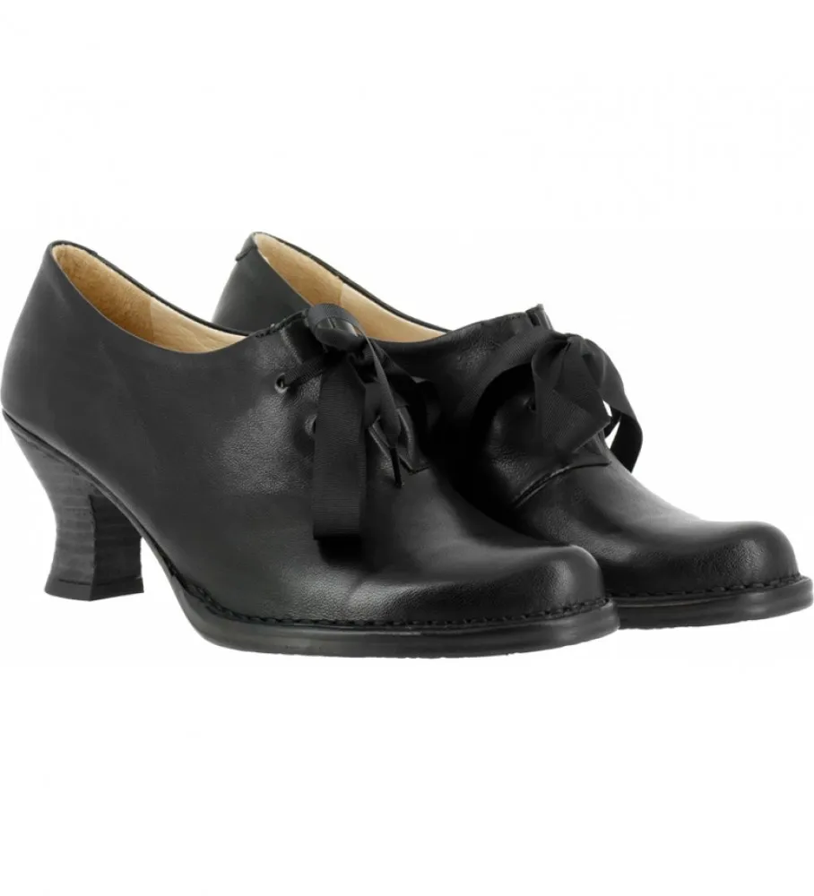 ZAPATOS DE PIEL ROCOCO S678 NEGRO ALTURA TACóN: 6,5 CM