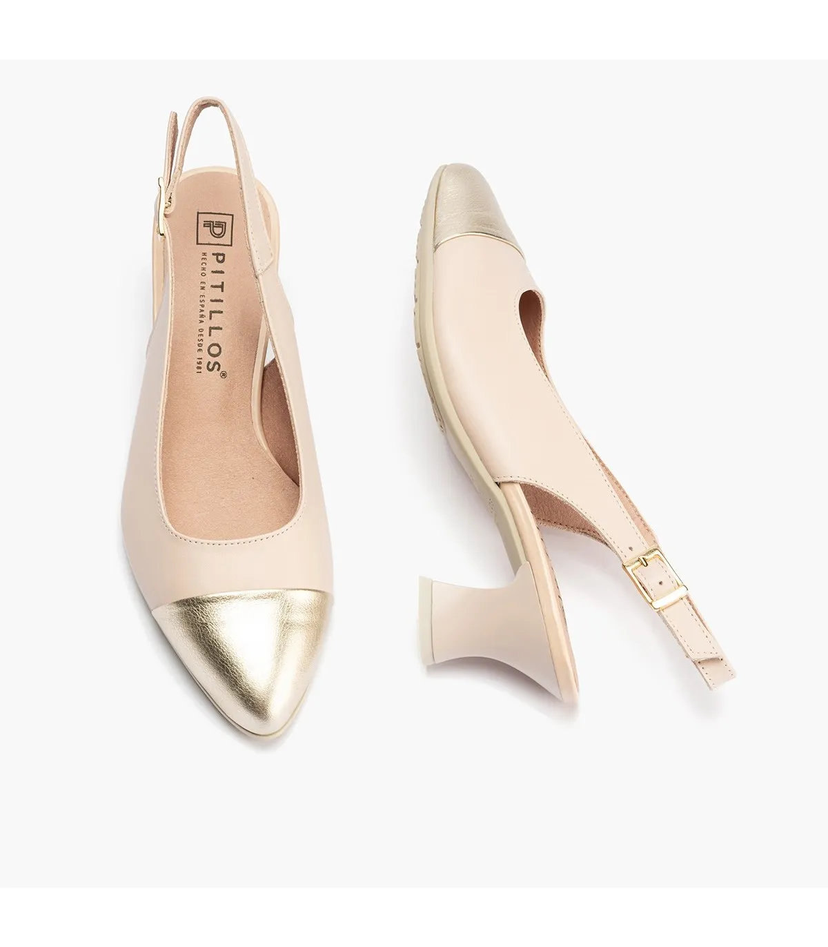 Zapatos de salón de mujer destalonado tacón embudo ROSA