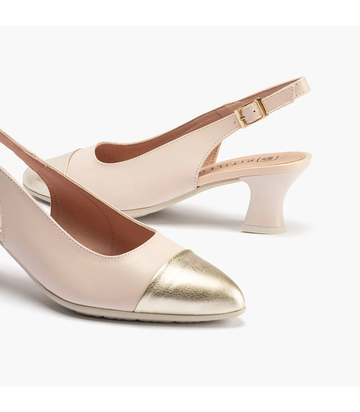 Zapatos de salón de mujer destalonado tacón embudo ROSA
