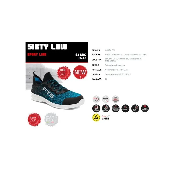 Zapatos de seguridad FTG Sixty Low S3 SRC ESD