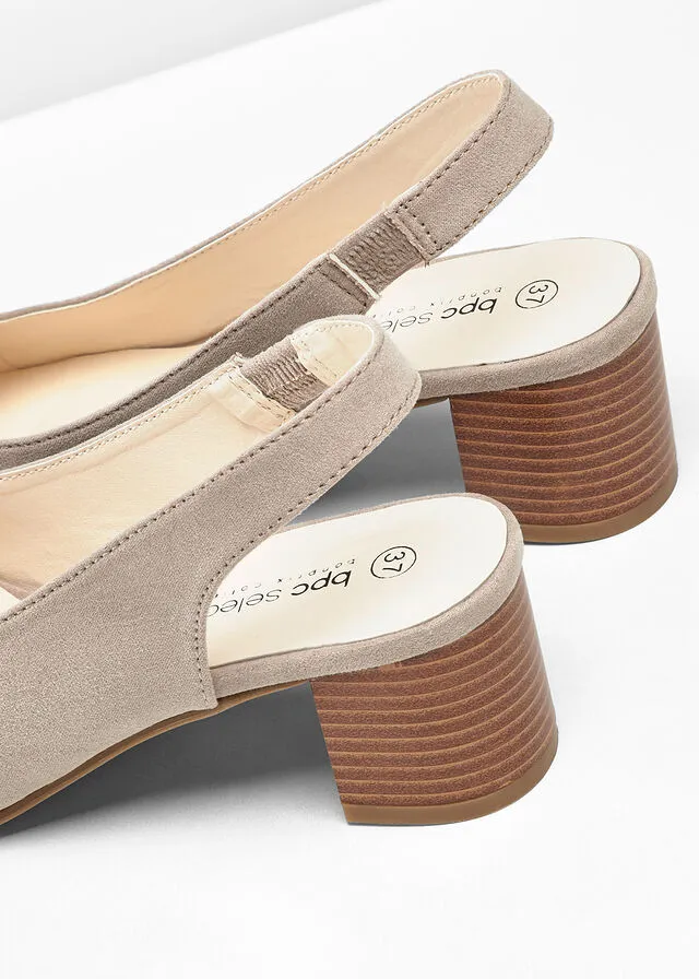 Zapatos de tacón con el talón al descubierto Crudo
