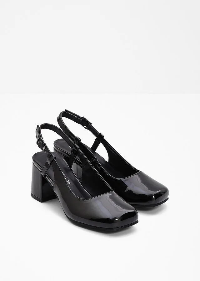 Zapatos de tacón con talón abierto Negro