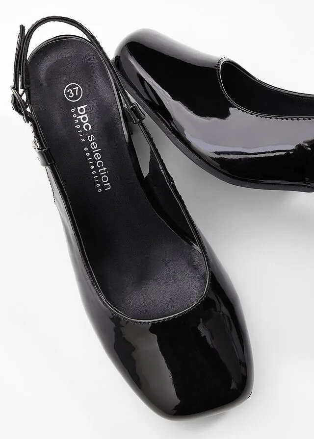 Zapatos de tacón con talón abierto Negro