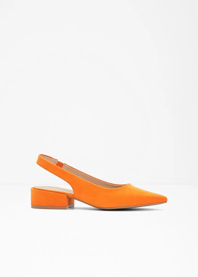 Zapatos de tacón con talón al descubierto Naranja