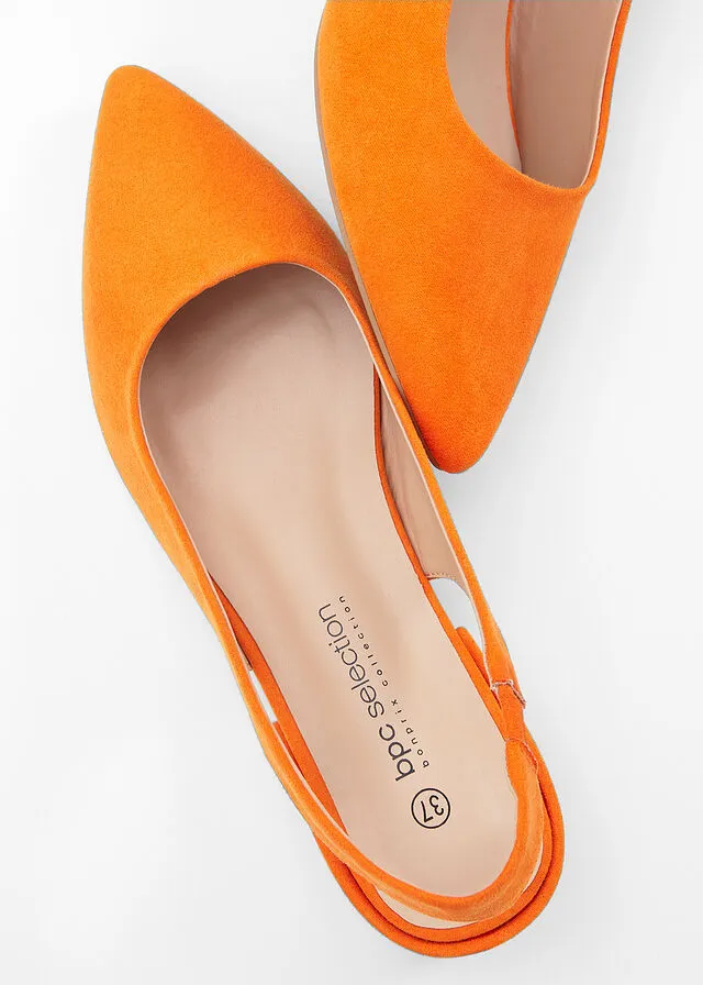 Zapatos de tacón con talón al descubierto Naranja