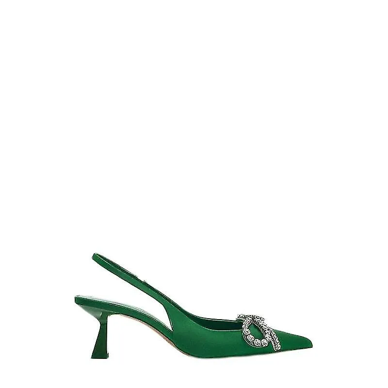 ZAPATOS DE TIRACHINAS DE TACóN CON LAZO ADORNADO  VERDE  MUJER