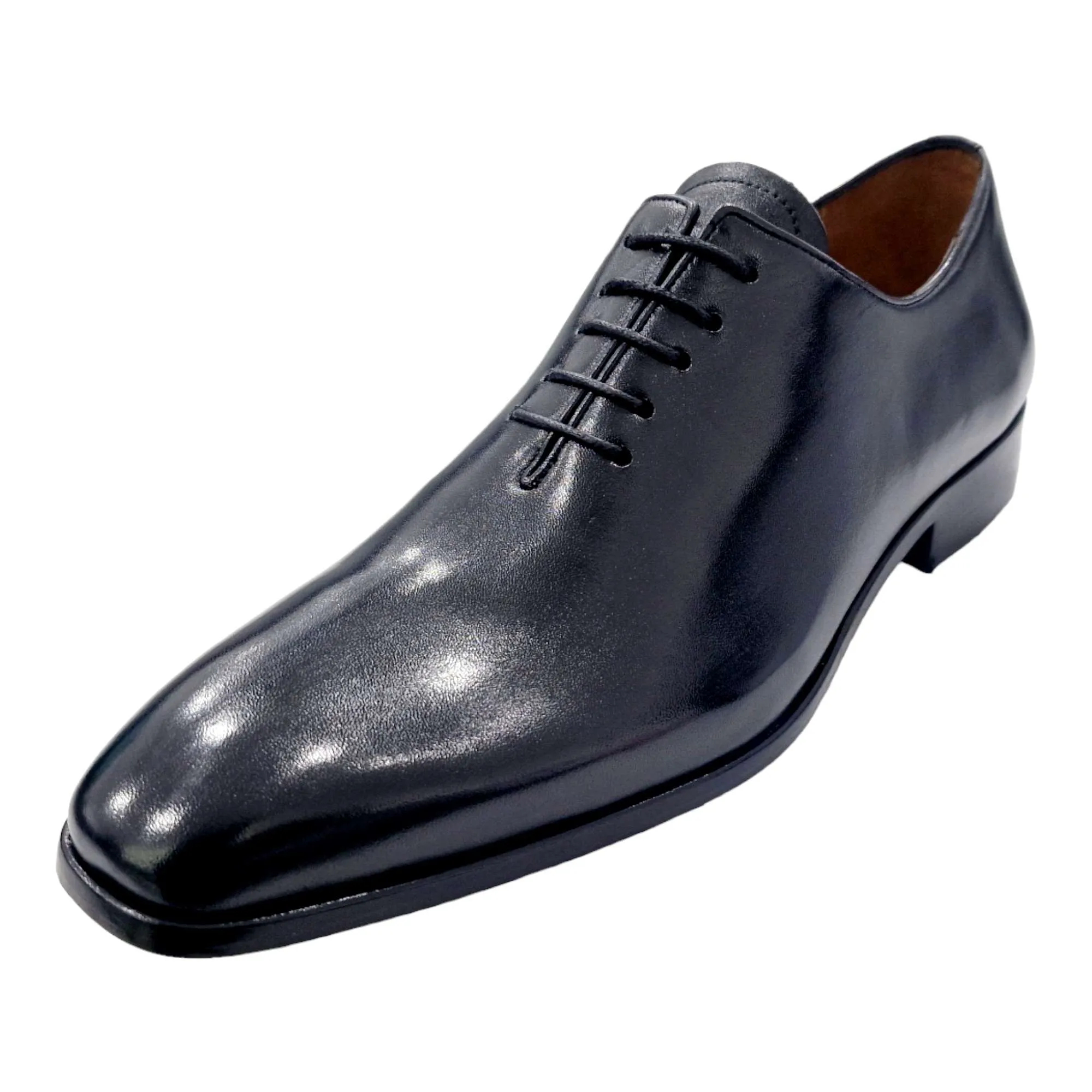 ZAPATOS DE VESTIR HOMBRE BLUCHER LISO SIN COSTURAS NEGRO