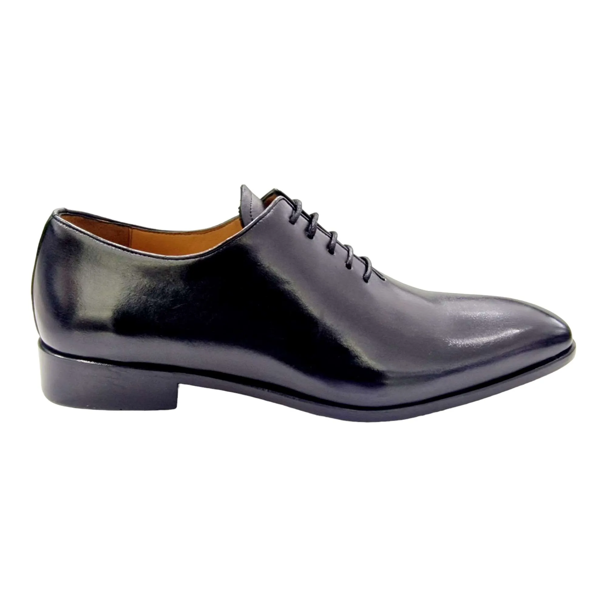 ZAPATOS DE VESTIR HOMBRE BLUCHER LISO SIN COSTURAS NEGRO