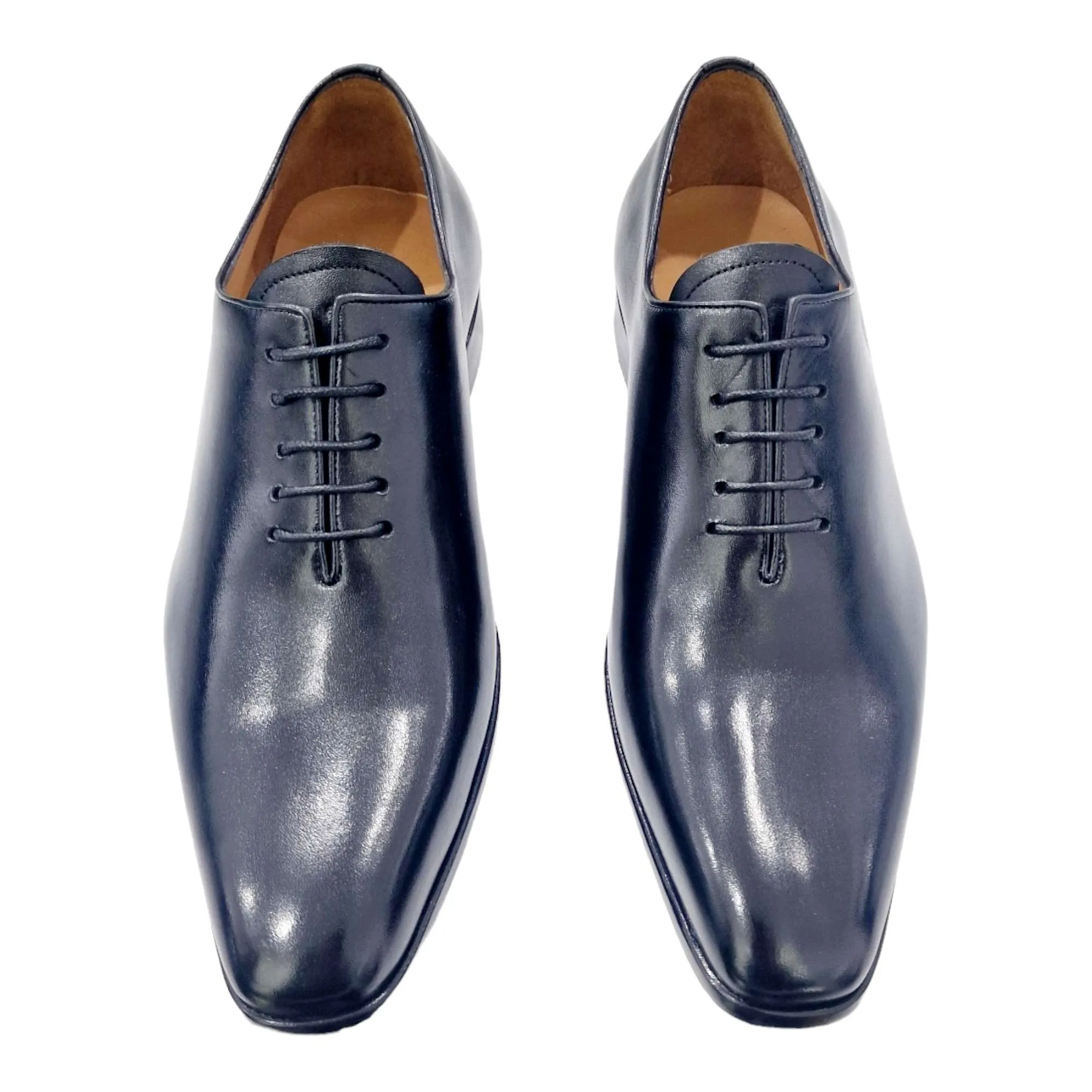 ZAPATOS DE VESTIR HOMBRE BLUCHER LISO SIN COSTURAS NEGRO