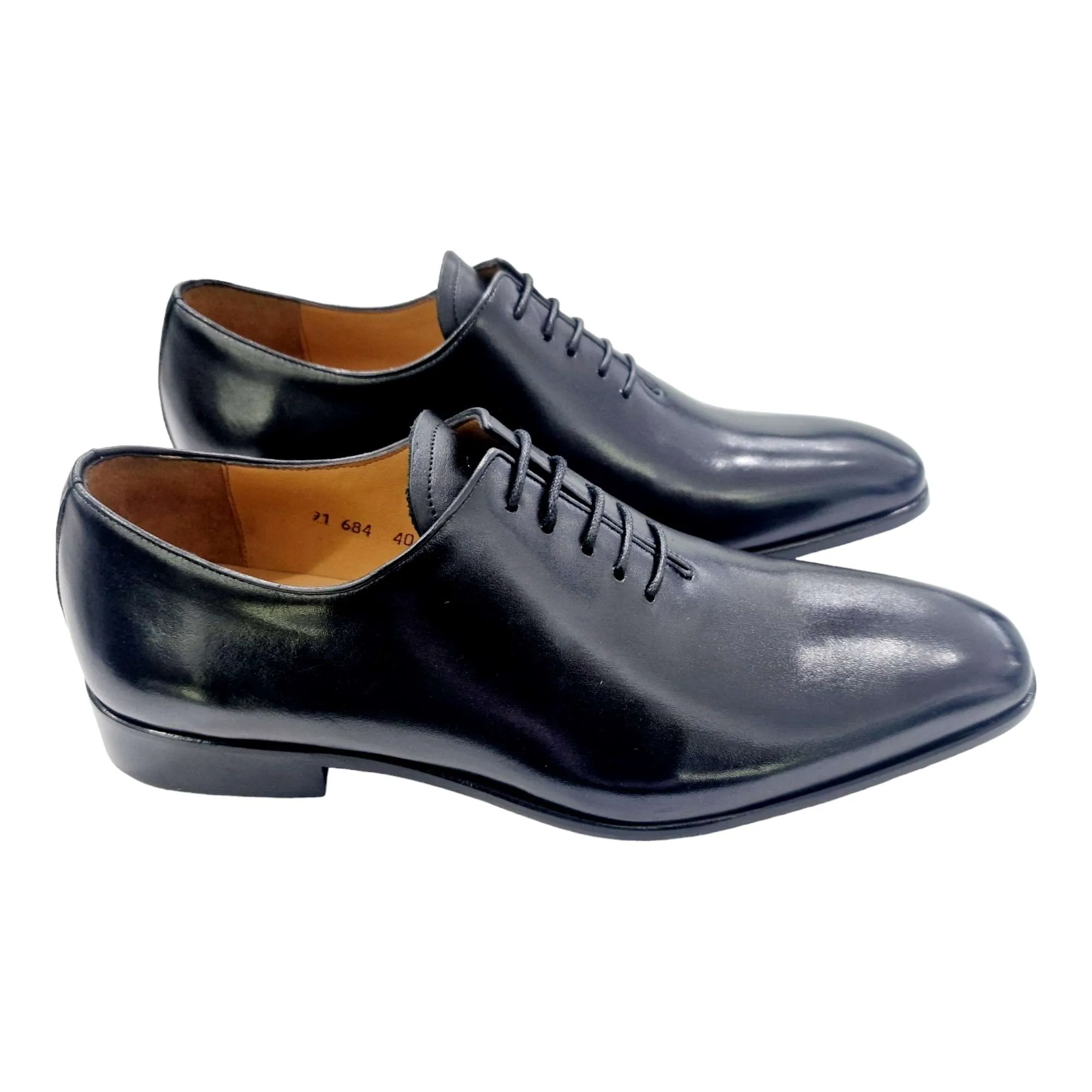 ZAPATOS DE VESTIR HOMBRE BLUCHER LISO SIN COSTURAS NEGRO