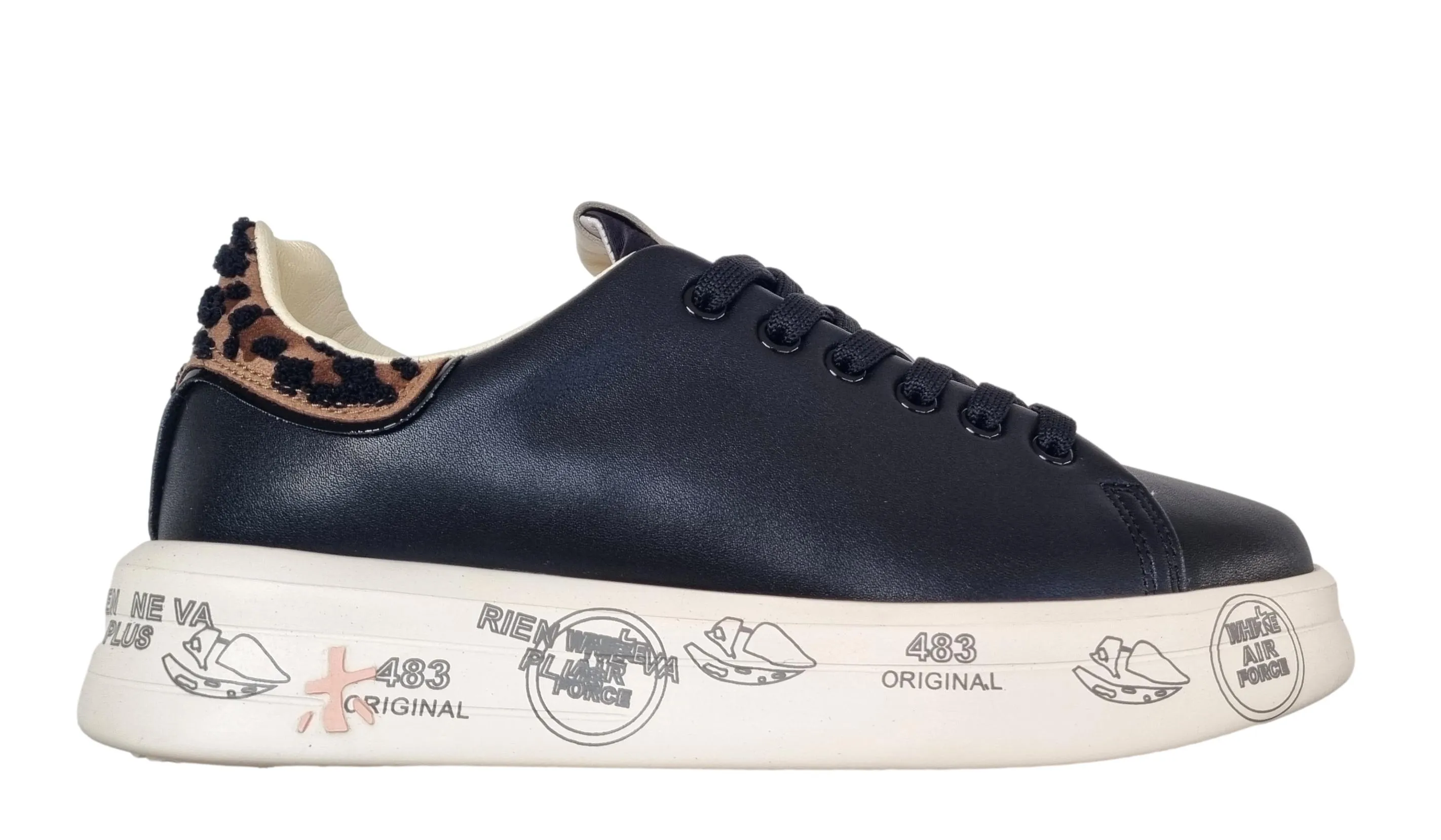 Zapatos deportivos mujer PREMIATA de piel BELLE_6549 negro