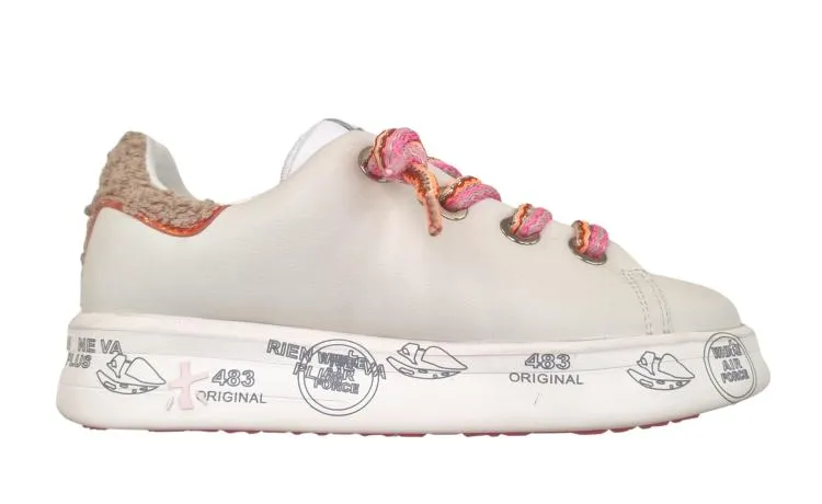 Zapatos deportivos mujer PREMIATA piel BELLE 6551 mantequilla