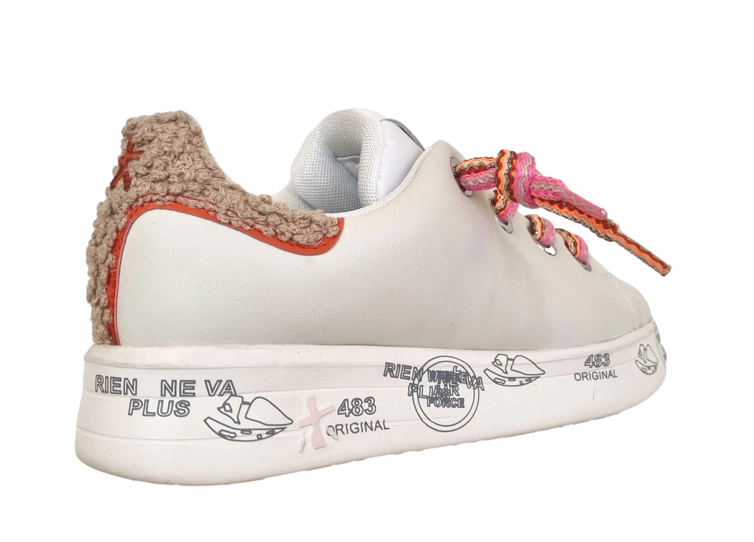 Zapatos deportivos mujer PREMIATA piel BELLE 6551 mantequilla