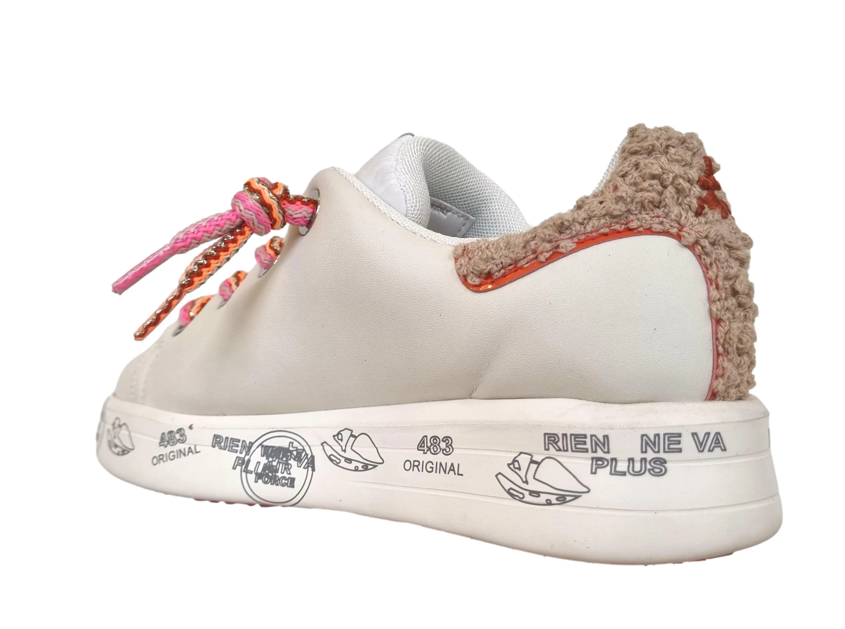 Zapatos deportivos mujer PREMIATA piel BELLE 6551 mantequilla