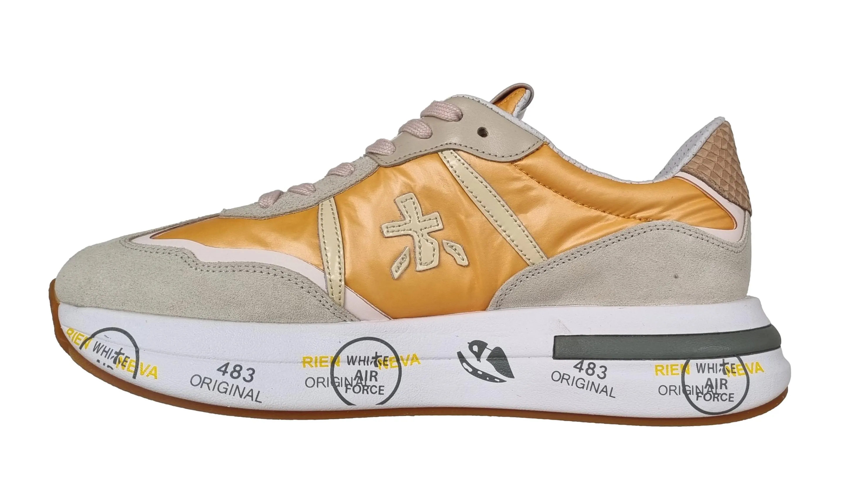 Zapatos deportivos PREMIATA de mujer en piel y nailon CASSIE_6345 naranja