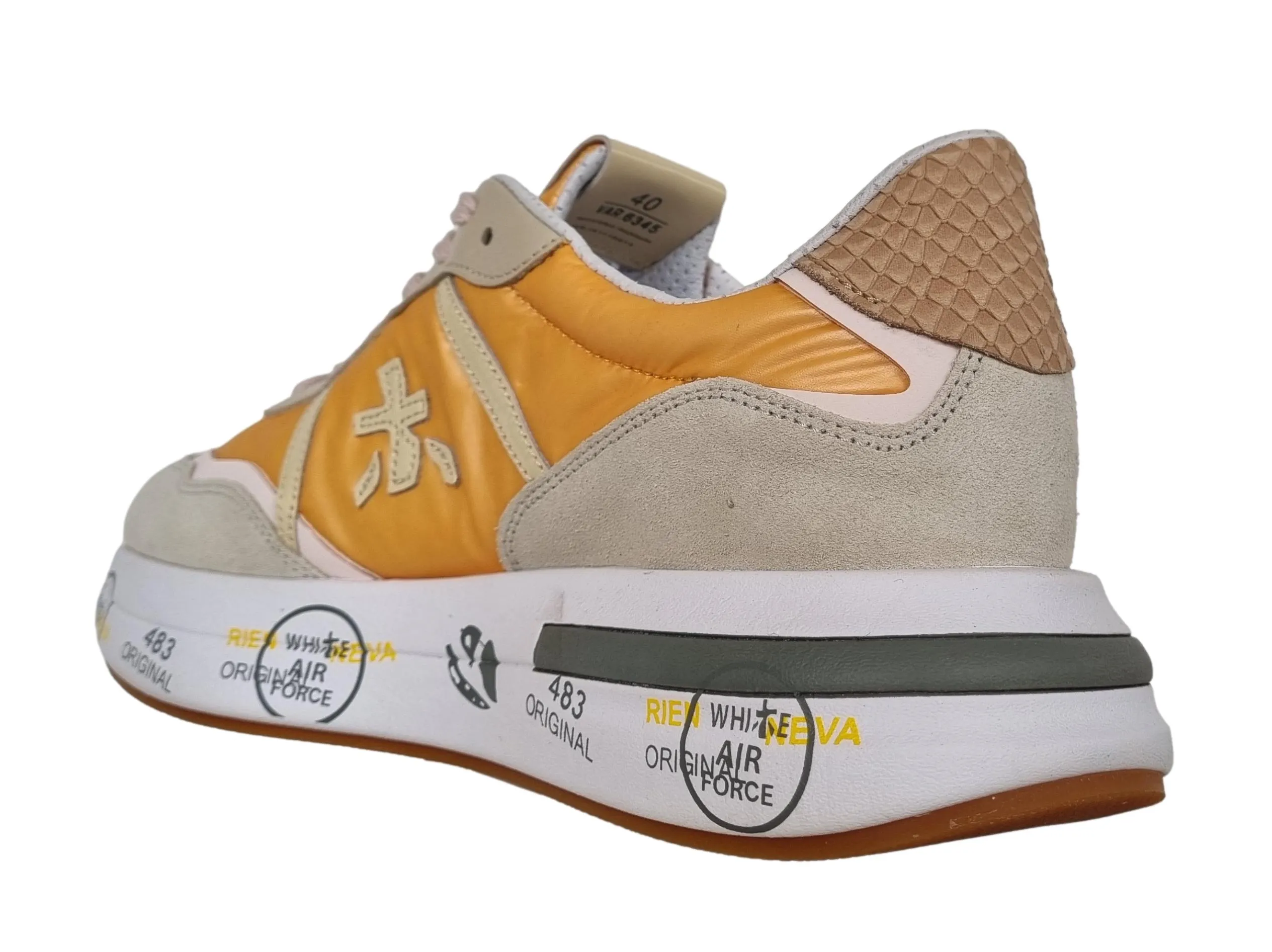 Zapatos deportivos PREMIATA de mujer en piel y nailon CASSIE_6345 naranja