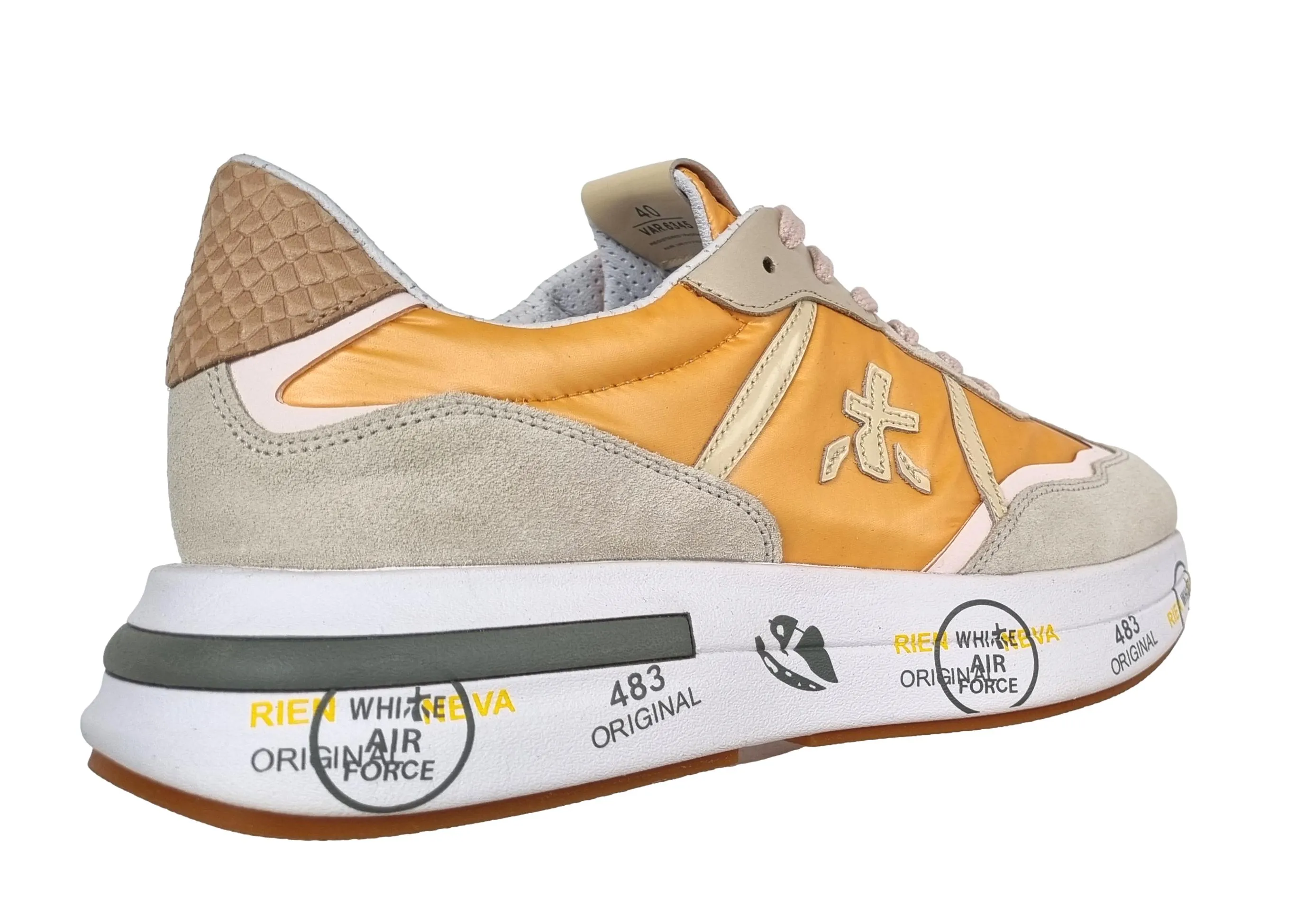Zapatos deportivos PREMIATA de mujer en piel y nailon CASSIE_6345 naranja
