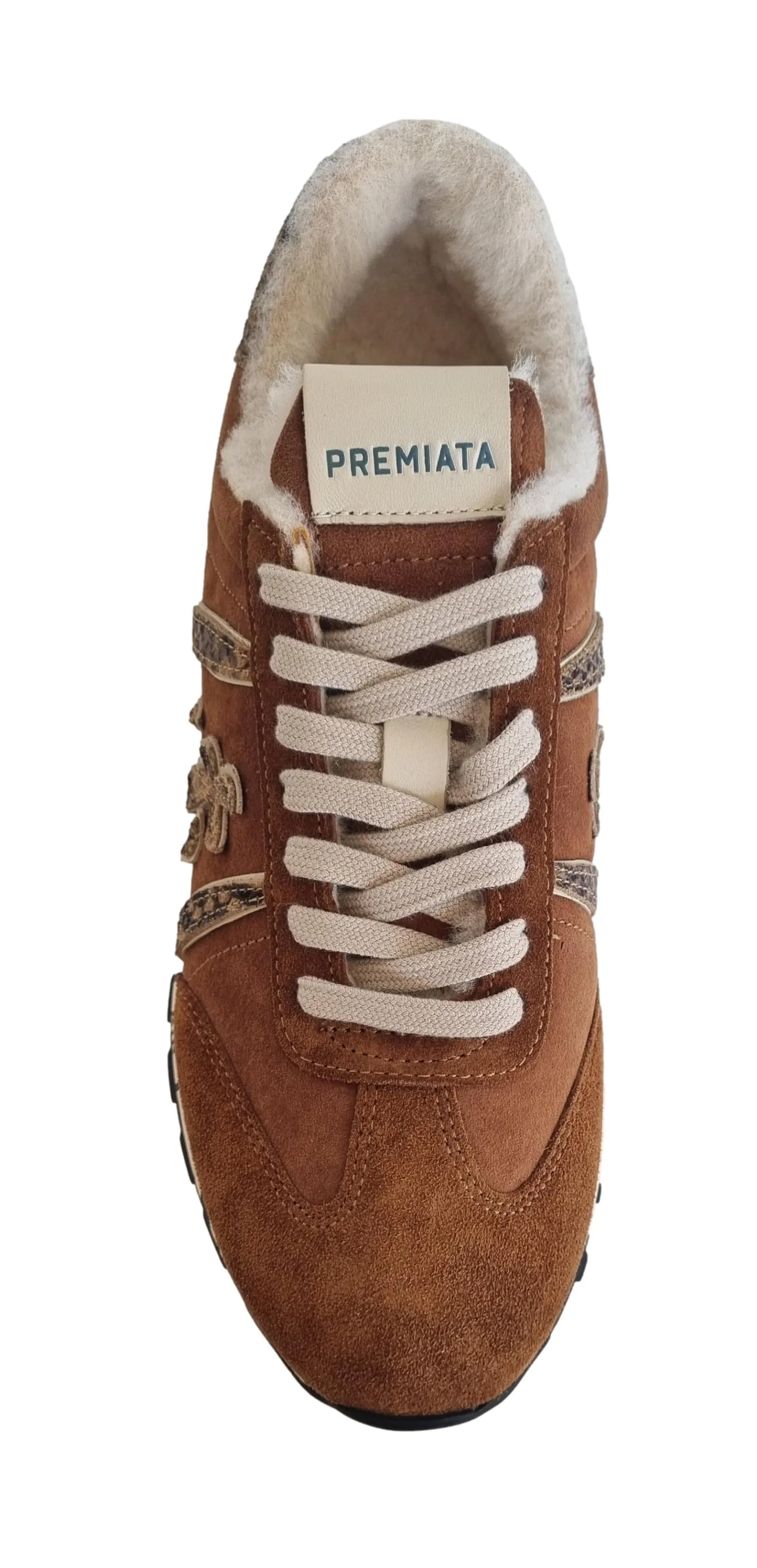 Zapatos deportivos PREMIATA de mujer en piel y nailon LUCYD_6011 coñac