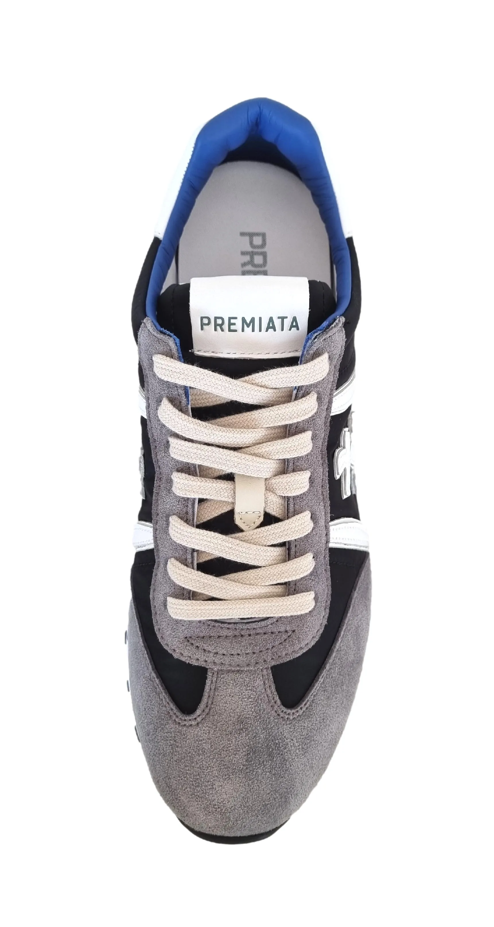 Zapatos deportivos Premiata para hombre en piel y tejido Lucy_1008 gris azul