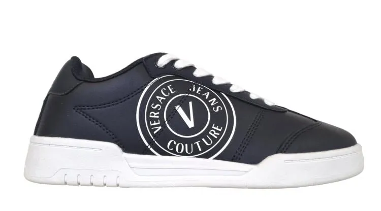 Zapatos deportivos Versace couture de piel para hombre 74YA3SD1 Brooklyn negro