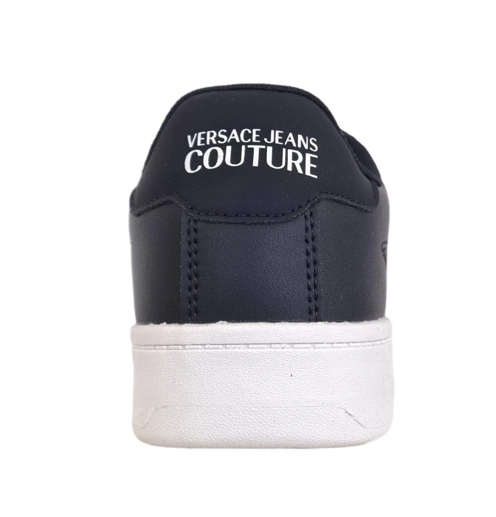 Zapatos deportivos Versace couture de piel para hombre 74YA3SD1 Brooklyn negro