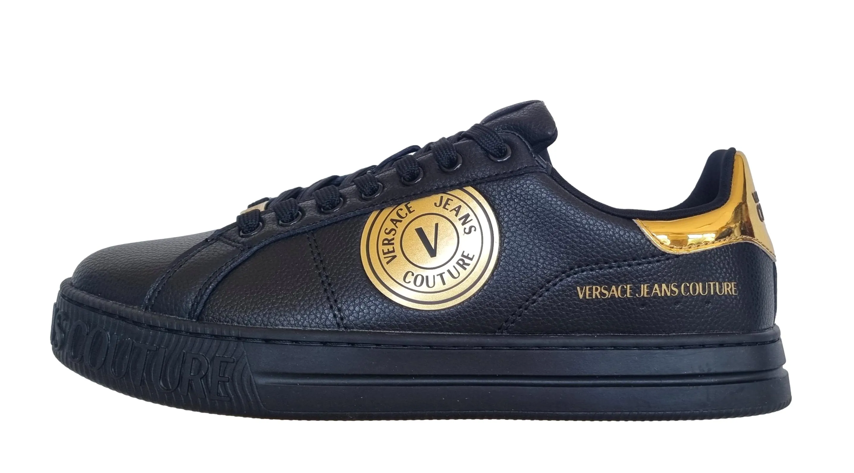 Zapatos deportivos Versace couture de piel para hombre 75YA3SK1 suela de corte n