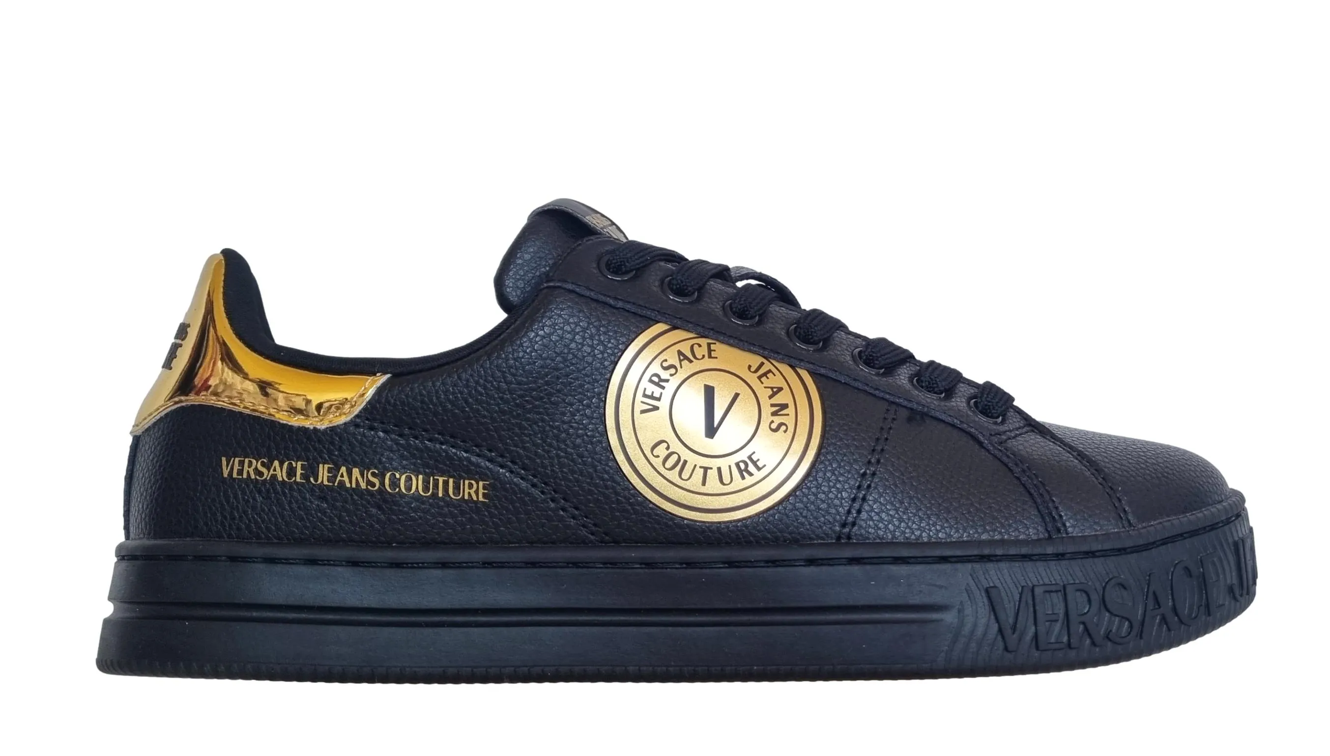 Zapatos deportivos Versace couture de piel para hombre 75YA3SK1 suela de corte n
