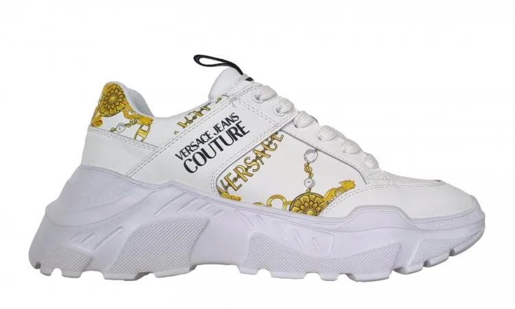 ZAPATOS DEPORTIVOS VERSACE DE PIEL PARA HOMBRE 75YA3SC2 SUELA SPEEDTRACK BLANCO