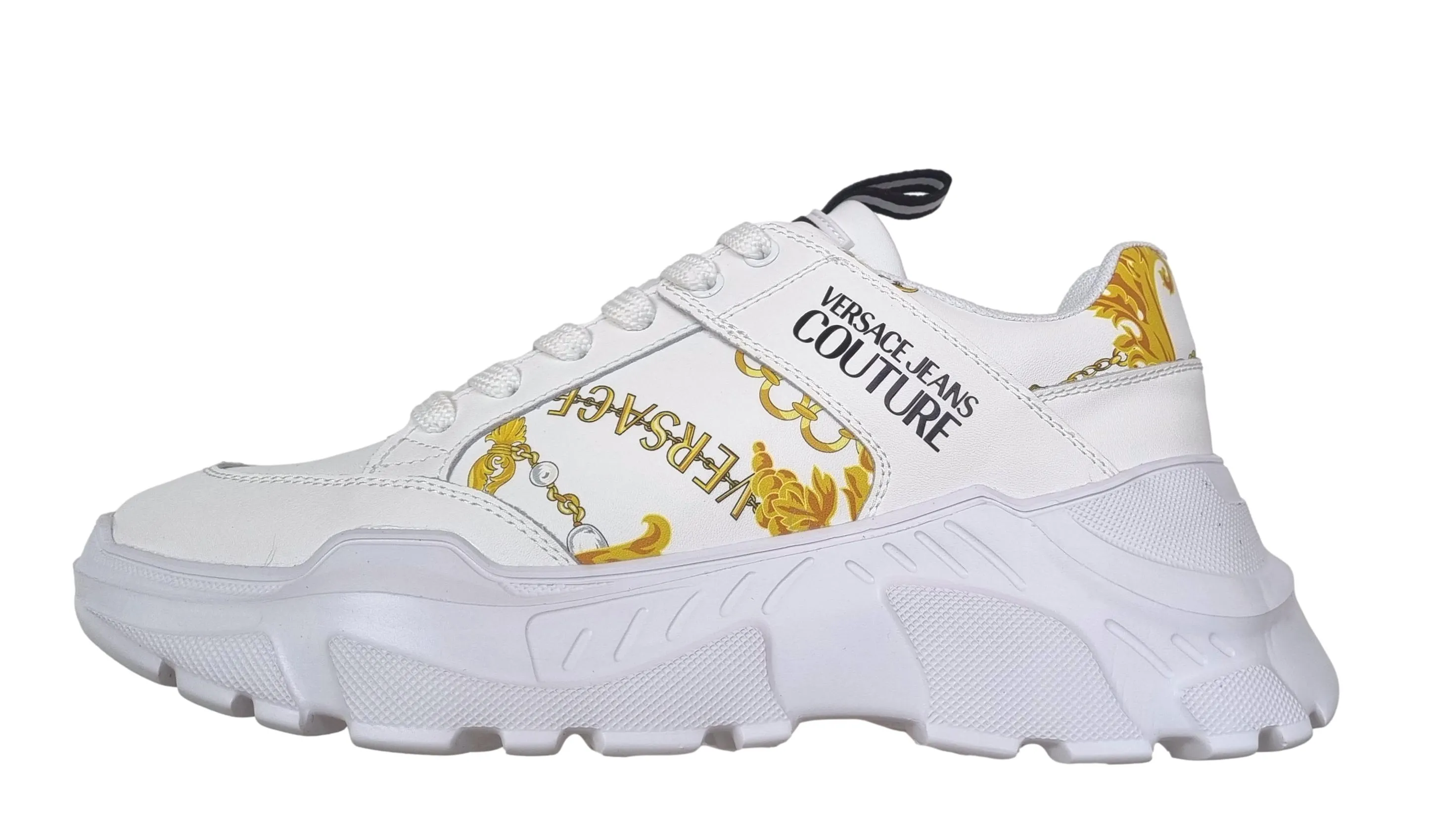 ZAPATOS DEPORTIVOS VERSACE DE PIEL PARA HOMBRE 75YA3SC2 SUELA SPEEDTRACK BLANCO